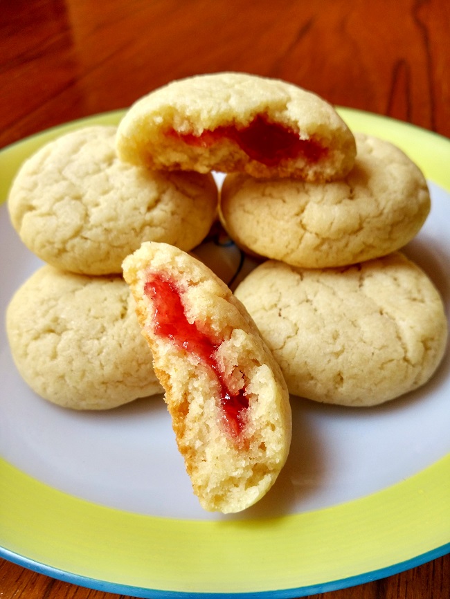 Eggless Strawberry Jam-Filled Cookies
