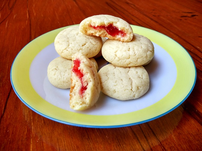 Eggless Strawberry Jam-Filled Cookies
