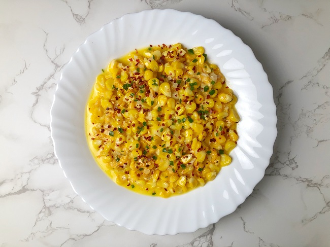 Cheesy Sweet Corn - Made with Cheddar, Chilli and Garlic
