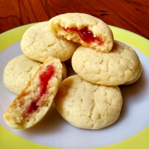 Eggless Strawberry Jam-Filled Cookies