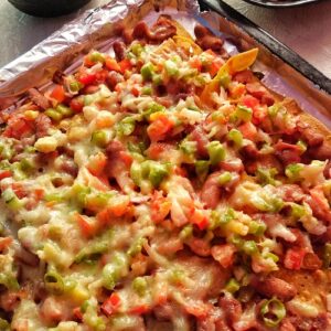 Nachos Supreme with Kidney Beans and Veggies