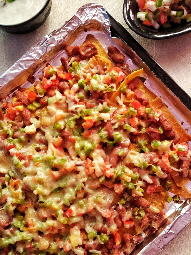 Nachos Supreme with Kidney Beans and Veggies