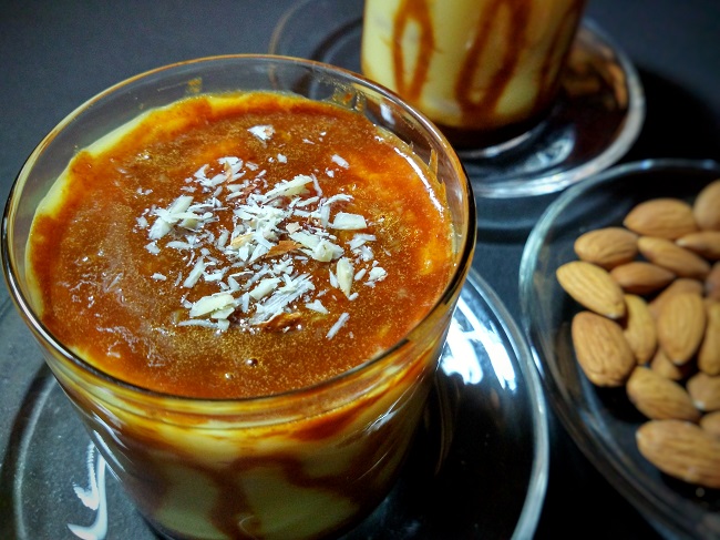 Eggless Caramel Custard