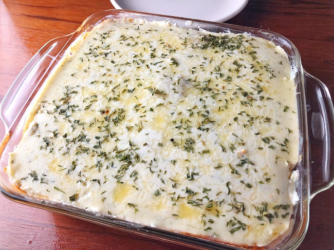 Noodle-less Chicken Lasagna with 3-Cheese Sauce