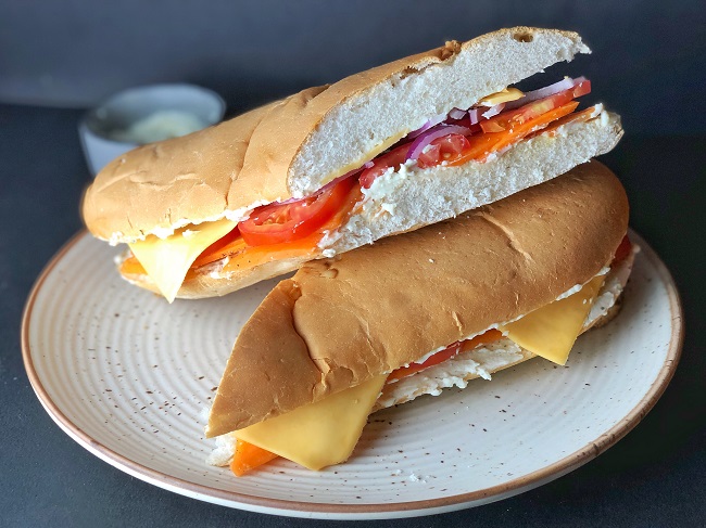 Veggie Cheese Sandwich for Breakfast