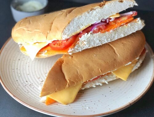 Veggie Cheese Sandwich for Breakfast