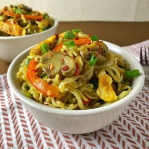 Indian-Style Maggi Recipe with Egg and Mushroom