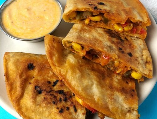 Quick Veggie Quesadilla | Leftover Roti Recipe