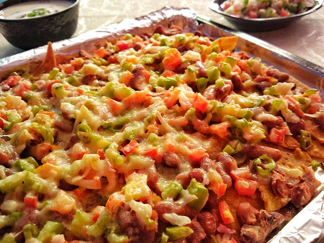 Nachos Supreme with Kidney Beans and Veggies
