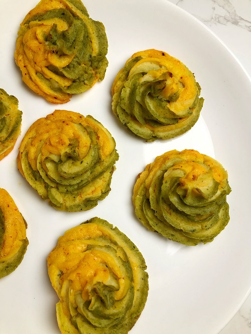 Tri-Coloured Mashed Potato Swirls