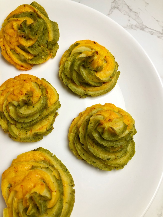 Tri-Coloured Mashed Potato Swirls for Independence Day
