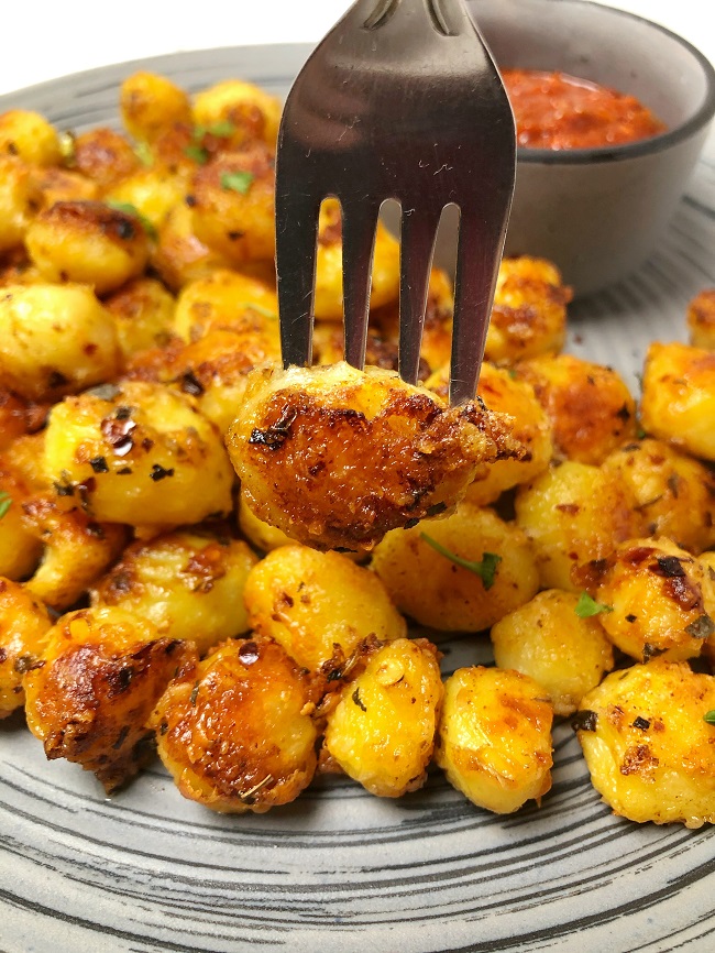 Parmesan Roasted Baby Potatoes - With Garlic and Onion
