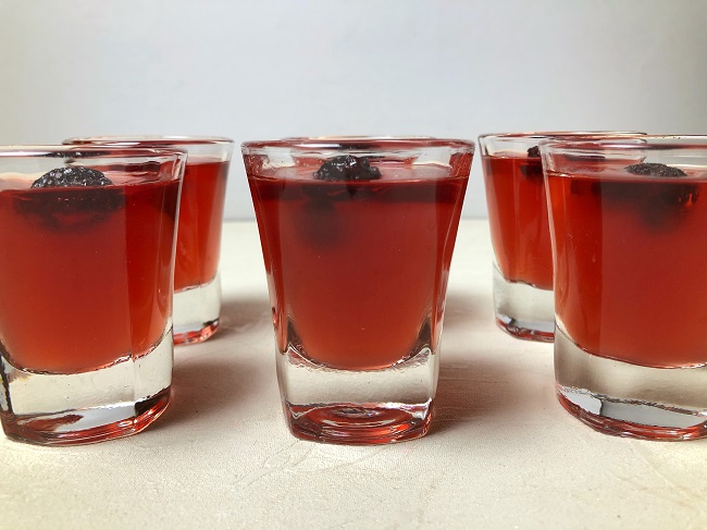 Cranberry Whiskey Jello Shots (Vegan)
