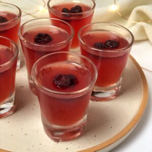 Cranberry Whiskey Jello Shots (Vegan)