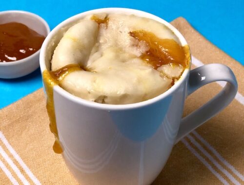 Microwave Mug Cake Filled With Mango Jam