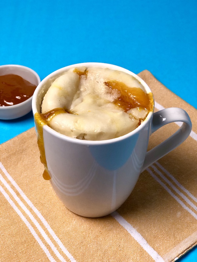 Microwave Mug Cake Filled With Mango Jam