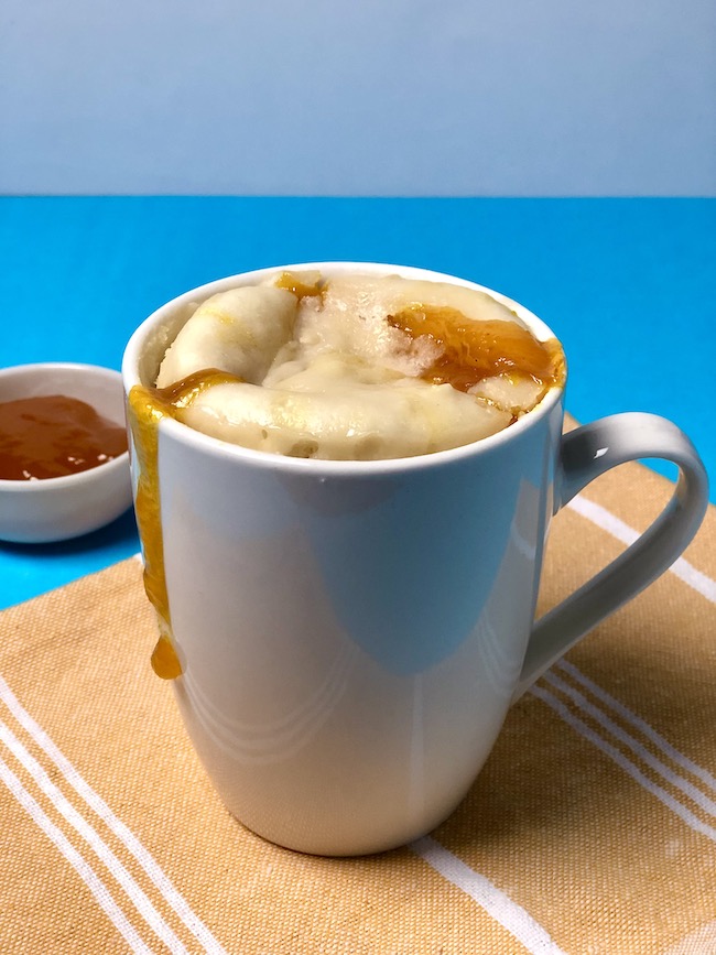 Microwave Mug Cake Filled With Mango Jam