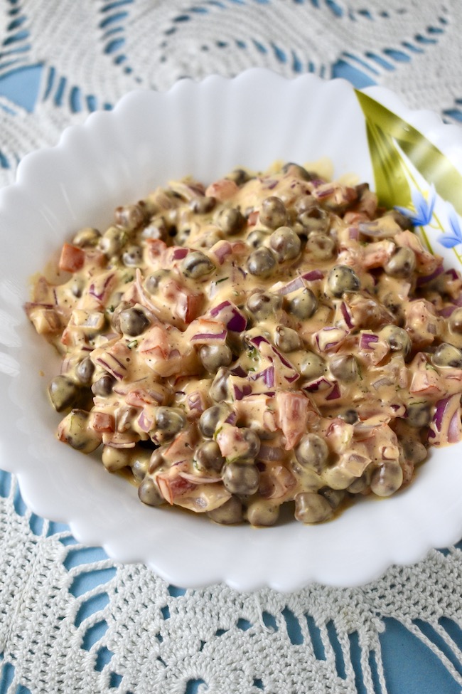 Creamy Kala Chana Or Black Chickpea Salad