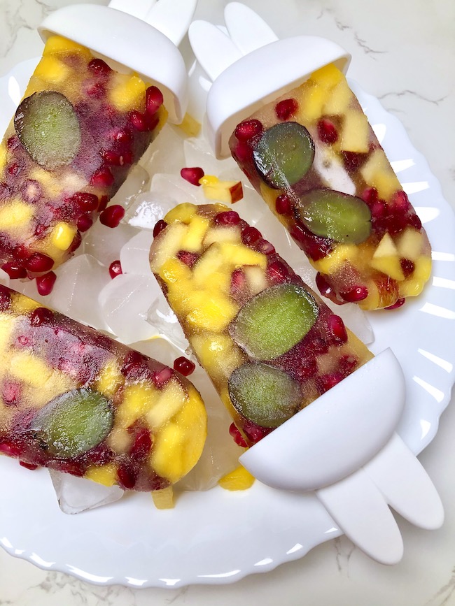 Fresh Fruit Popsicles with Coconut Water