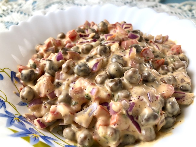 Creamy Kala Chana Or Black Chickpea Salad
