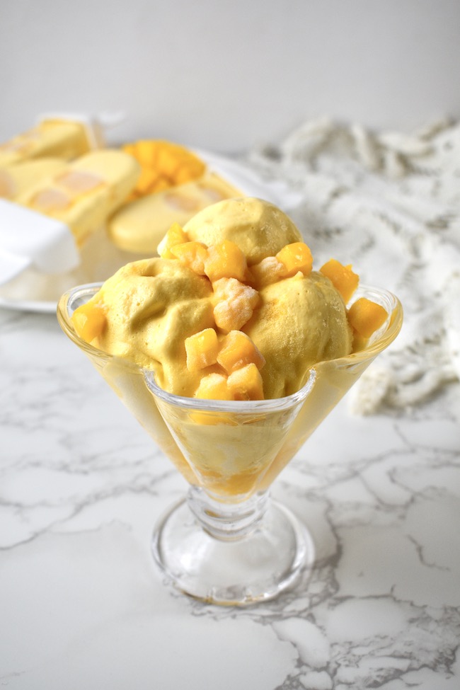 3-Ingredient Creamy Mango Popsicles and Ice Cream Made In a Blender
