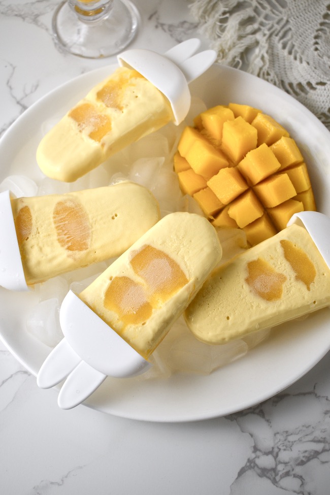 3-Ingredient Creamy Mango Popsicles and Ice Cream Made In a Blender