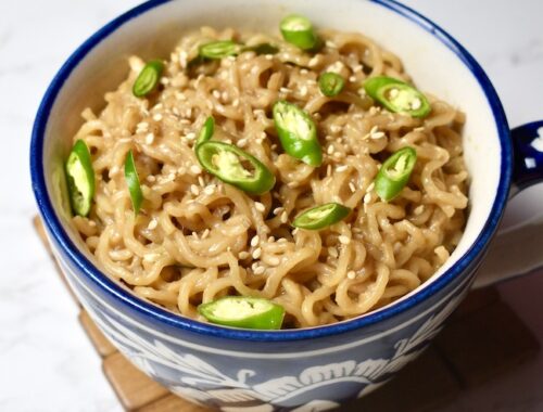 Chilli Peanut Butter Maggi | Spicy Peanut Butter Instant Noodles