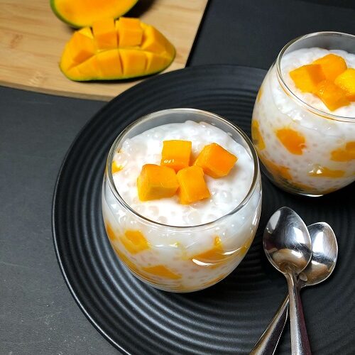 Easy Mango Tapioca Pudding | Eggless Dessert