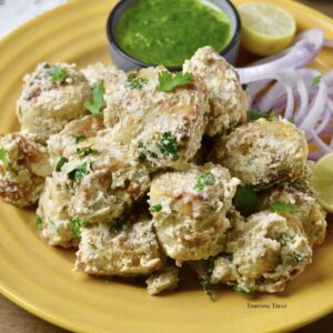 tandoori malai soya chaap recipe in an OTG and in a non-stick pan