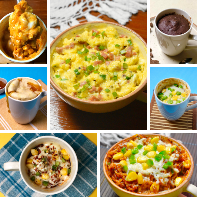 7 Easy Mug Recipes (Cake, Noodles, Pasta, Pizza, Egg, Oats)