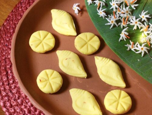 Easy Bengali Kesar Sandesh/Sondesh Recipe With And Without A Mould