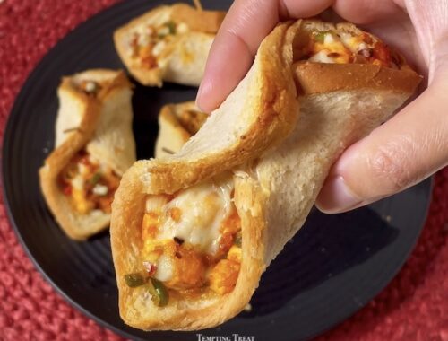 Pizza Bread Parcel Recipe | Instant Snack Recipe With Bread