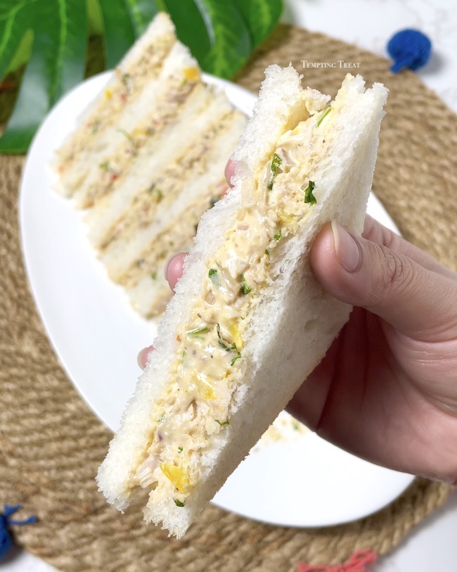 Achari Chicken Mayo Sandwich Recipe