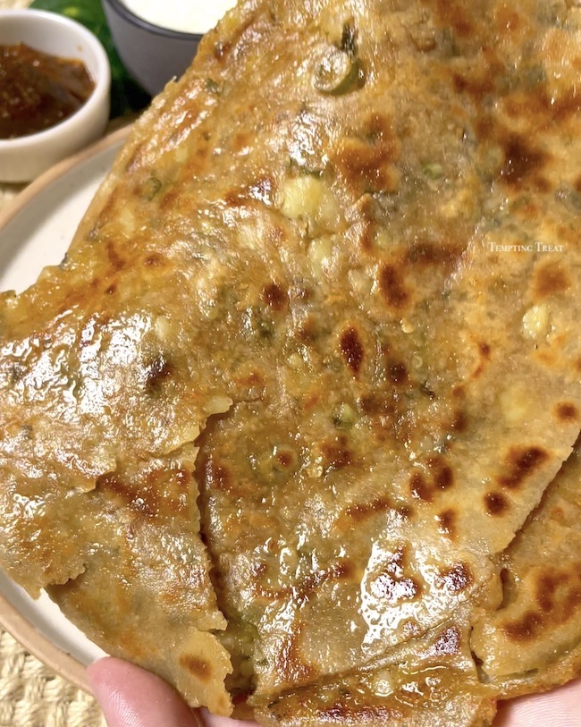 7 Layer Aloo Laccha/Lachha Paratha Recipe