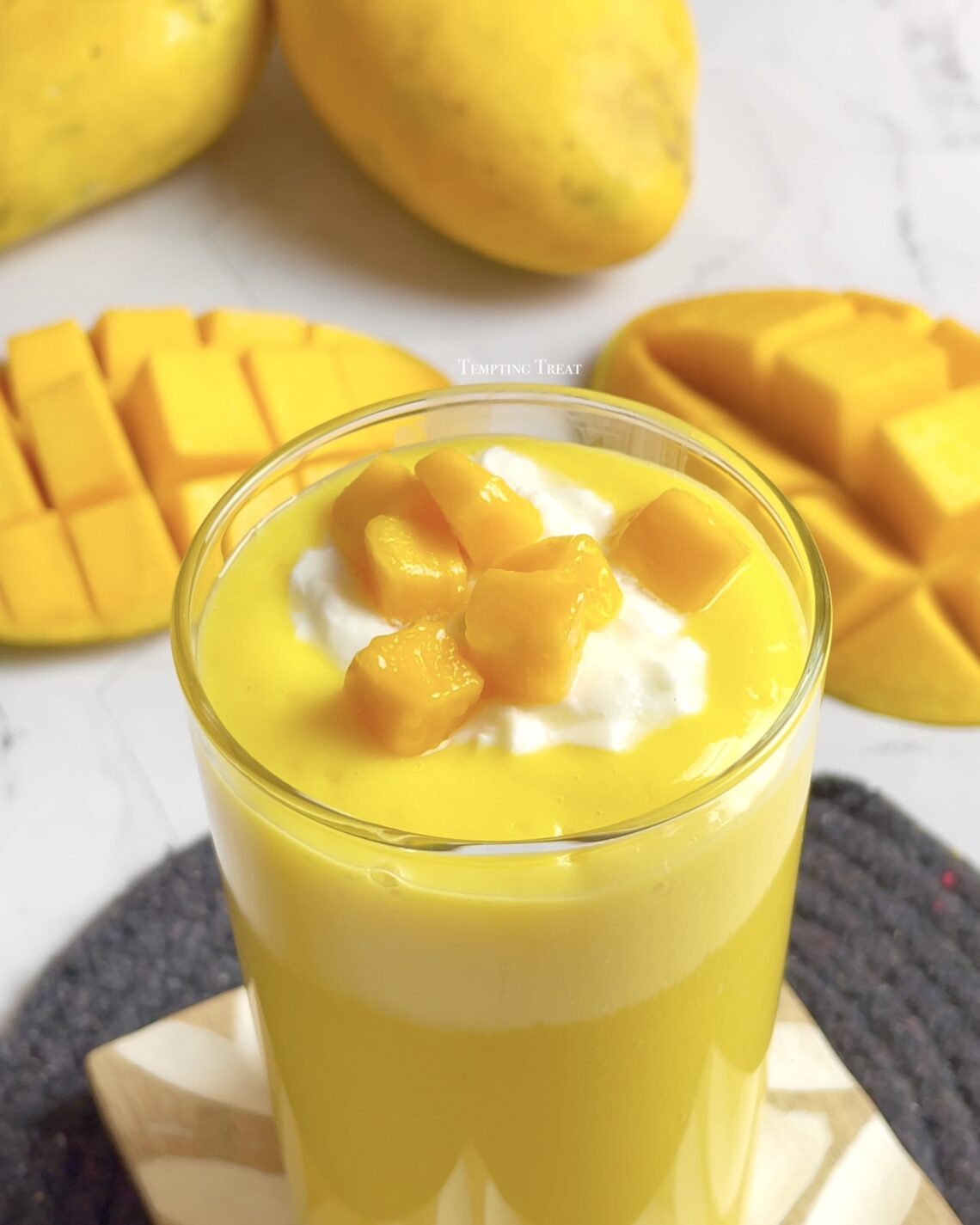 Thick Mango Lassi Recipe With Fresh Mango/Mango Pulp