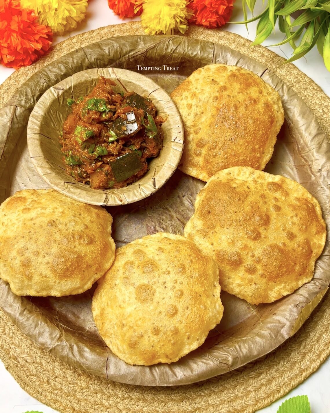 Bhandare Wali Kaddu Ki Sabji And Ajwain Ki Puri